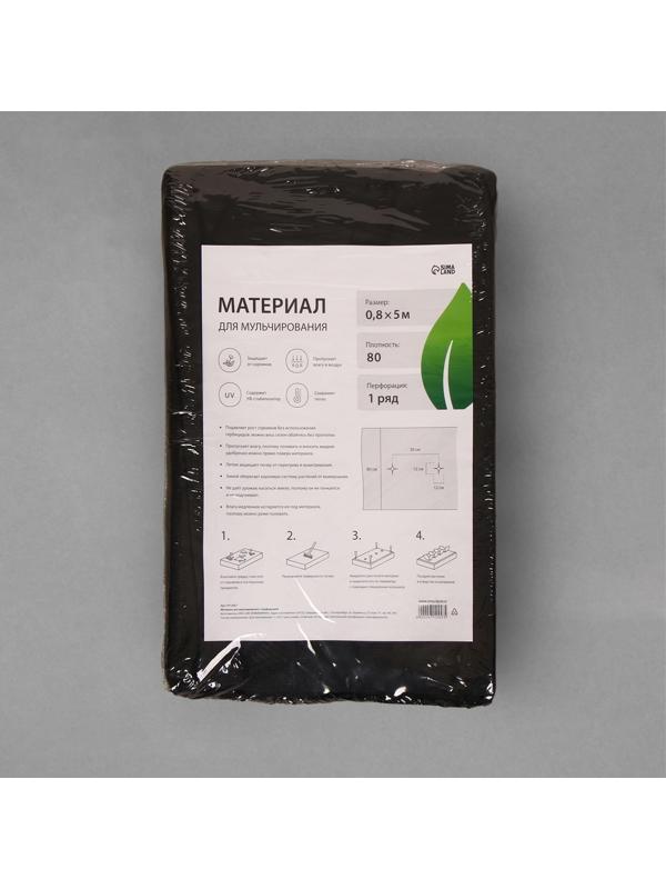 Материал мульчирующий, с перфорацией, 5 × 0,8 м, плотность 80 г/м², с УФ-стабилизатором, чёрный, Greengo, Эконом 20%