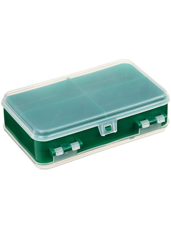 Коробочка для оснастки YUGANA двухсторонняя, 14 x 8 x 4 см, цвет зелёный