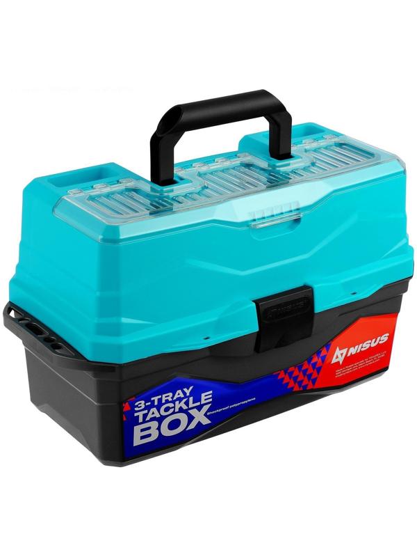 Ящик для снастей Tackle Box трёхполочный NISUS, цвет бирюзовый