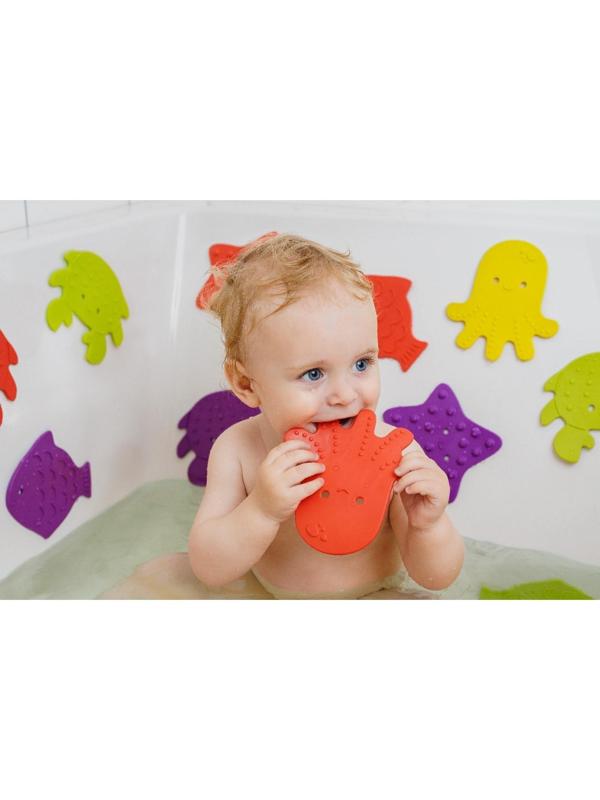 Набор антискользящих мини - ковриков для ванны 8 шт., цвет МИКС