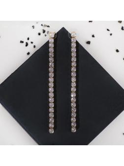 Серьги висячие со стразами 