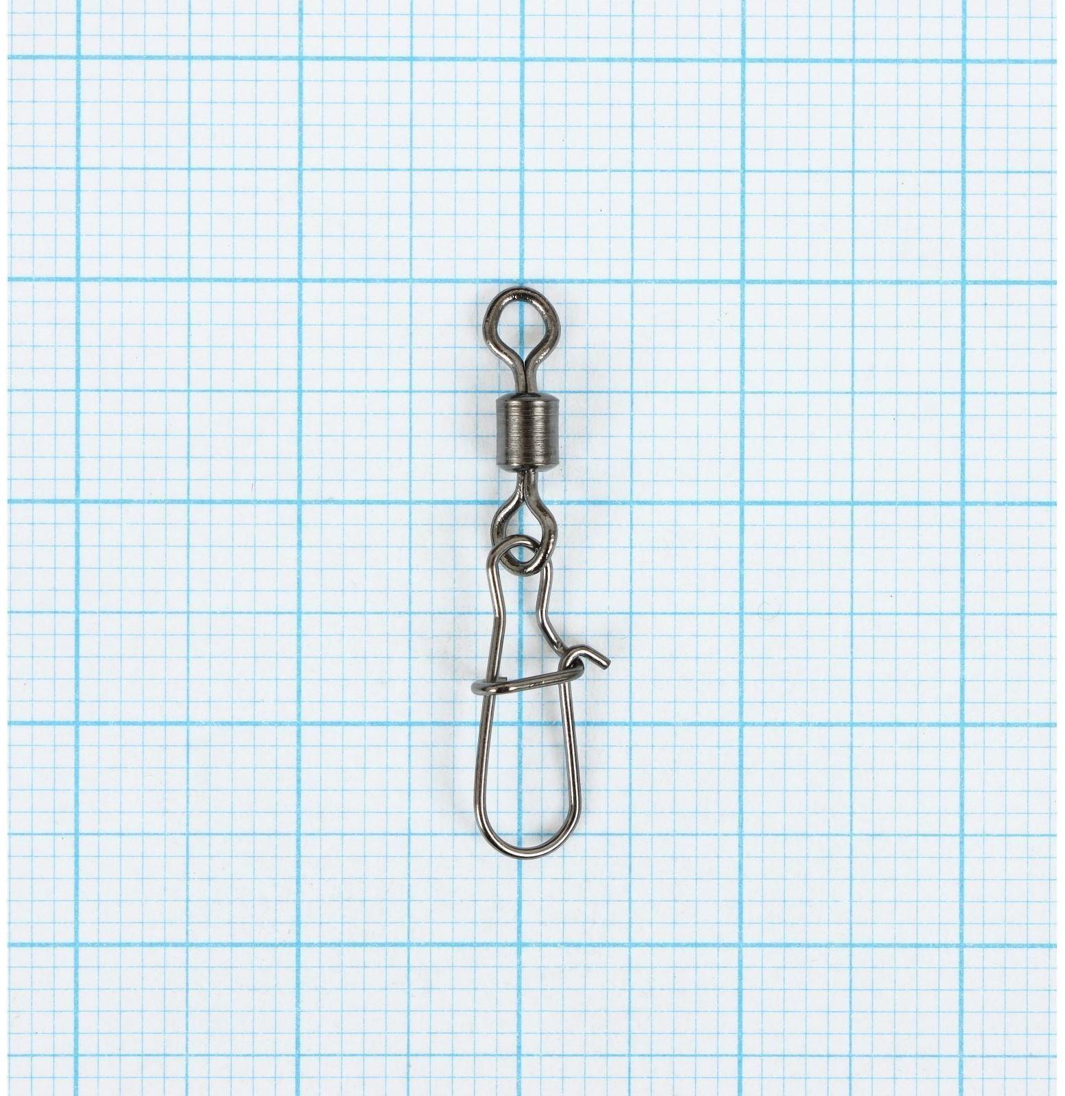 Карабин с вертлюгом YUGANA Swivel with Snap №6, 20 кг, 8 шт в упак.