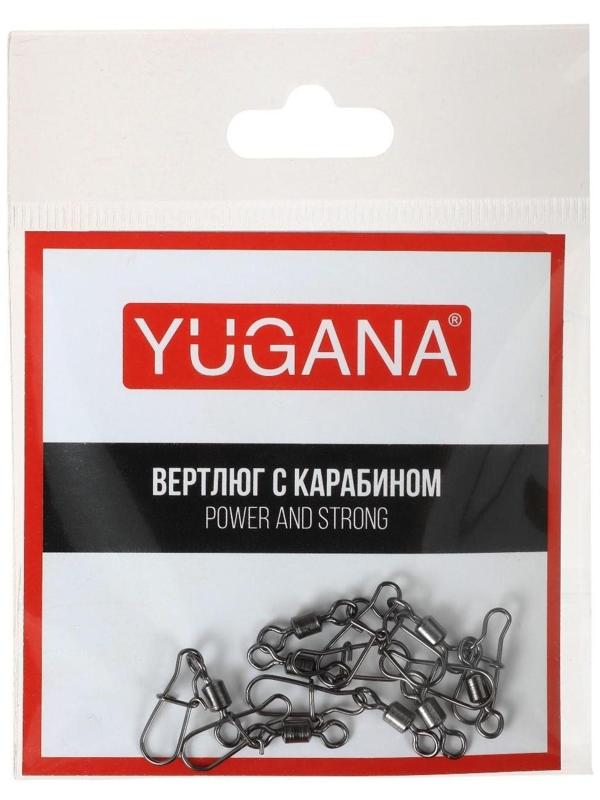Карабин с вертлюгом YUGANA Swivel with Snap №6, 20 кг, 8 шт в упак.