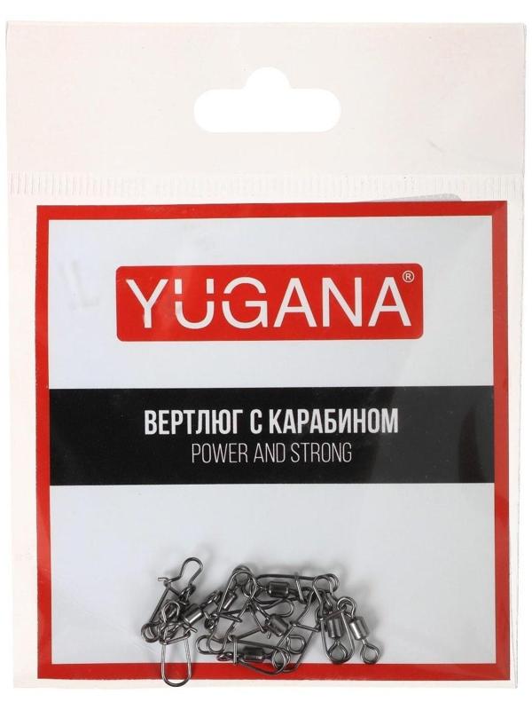 Карабин с вертлюгом YUGANA Swivel with Snap №8, 14 кг, 8 шт в упак.