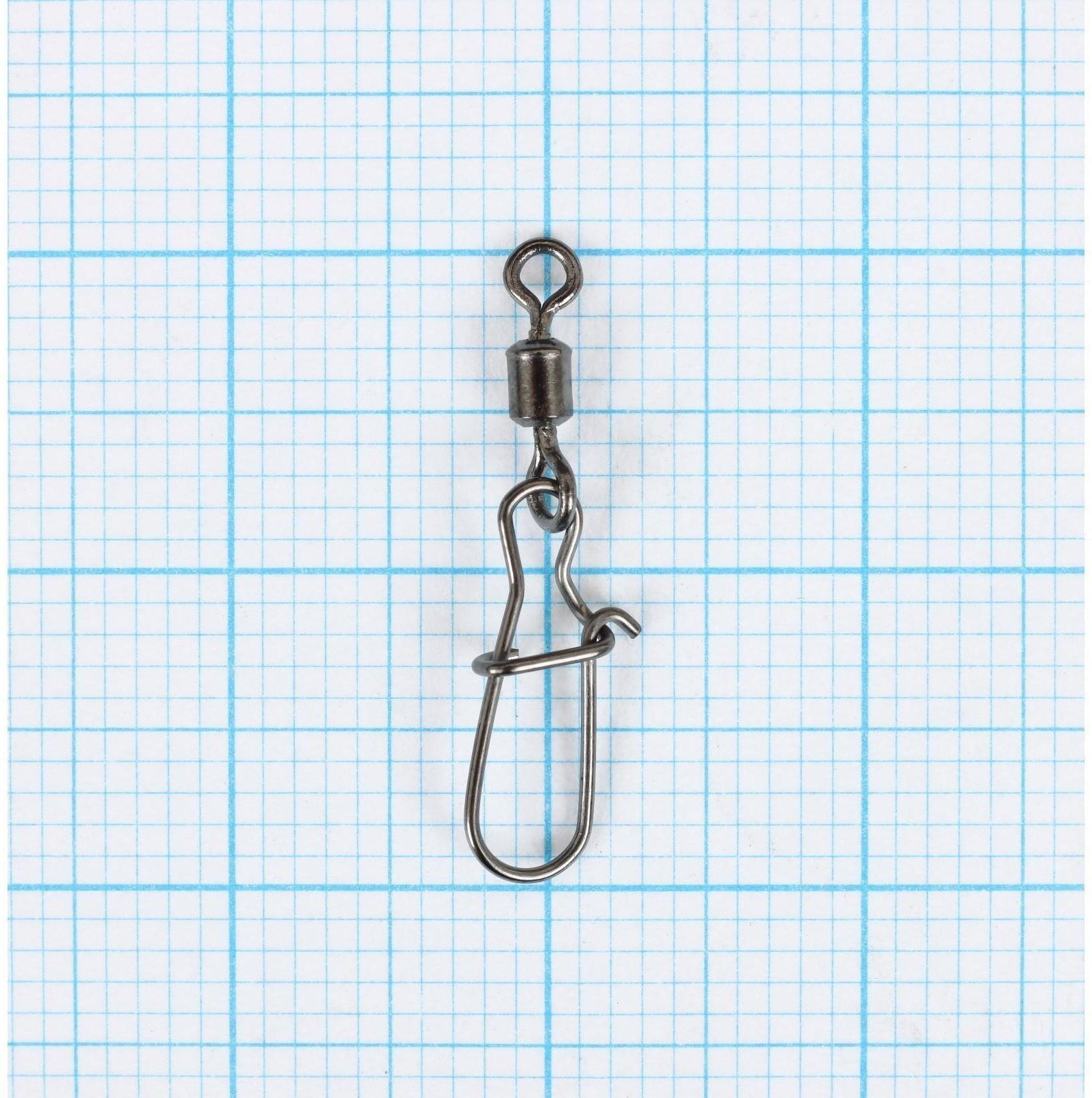 Карабин с вертлюгом YUGANA Swivel with Snap №10, 12 кг, 8 шт в упак.