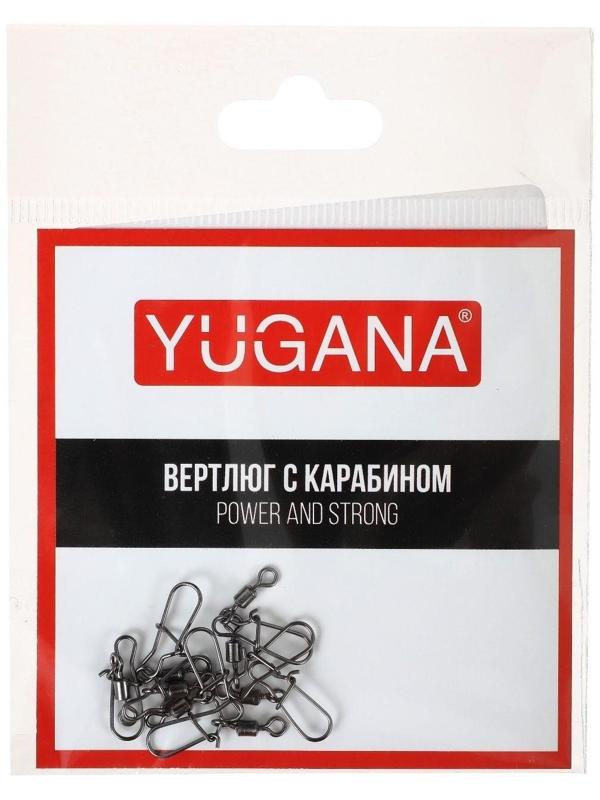 Карабин с вертлюгом YUGANA Swivel with Snap №10, 12 кг, 8 шт в упак.
