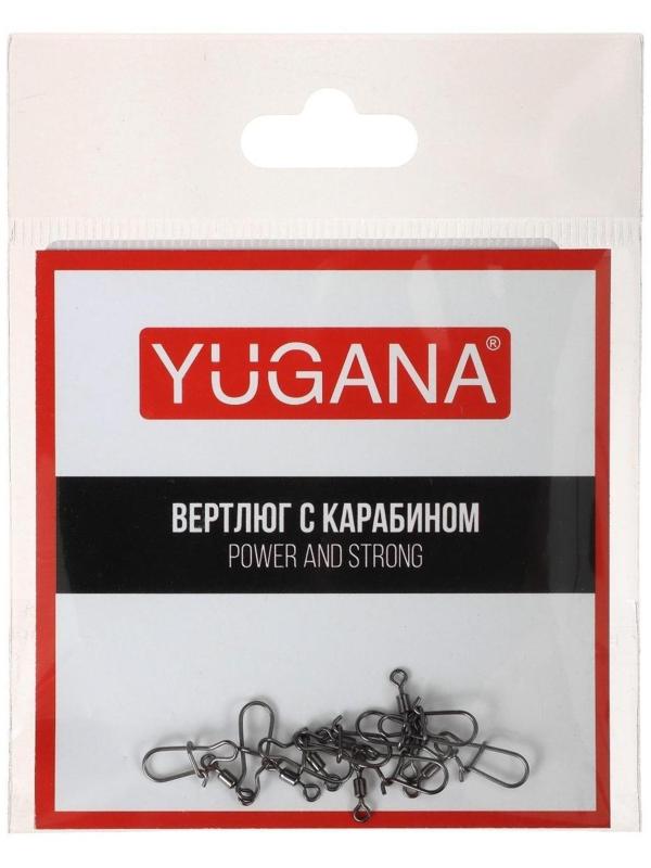 Карабин с вертлюгом YUGANA Swivel with Snap №12, 8 кг, 8 шт в упак.