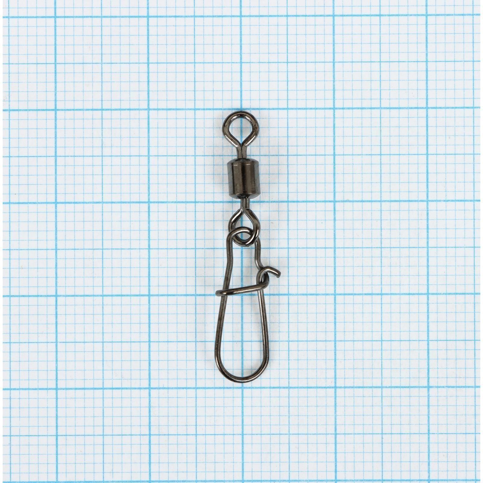 Карабин с вертлюгом YUGANA Swivel with Snap №4, 26 кг, 7 шт в упак.