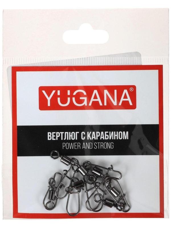Карабин с вертлюгом YUGANA Swivel with Snap №4, 26 кг, 7 шт в упак.