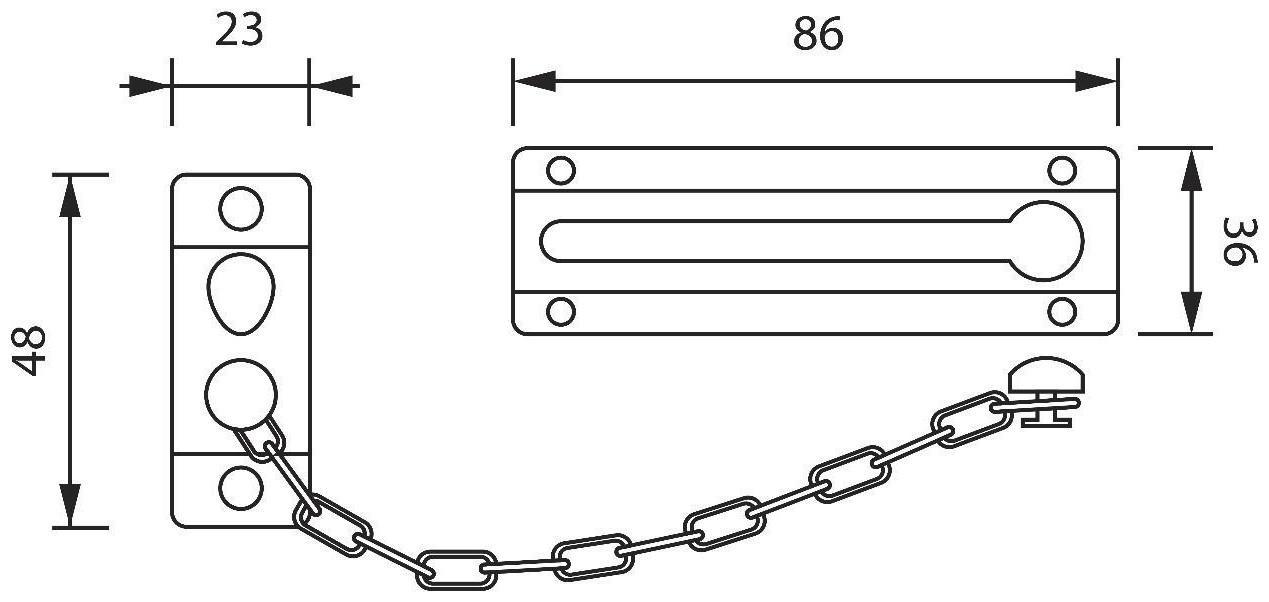 Цепочка дверная ТУНДРА, цвет золото, 1 шт.