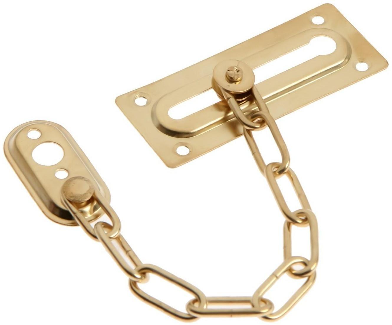 Цепочка дверная ТУНДРА, цвет золото, 1 шт.