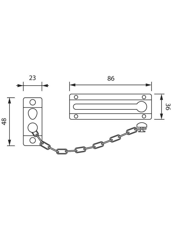 Цепочка дверная ТУНДРА, цвет золото, 1 шт.