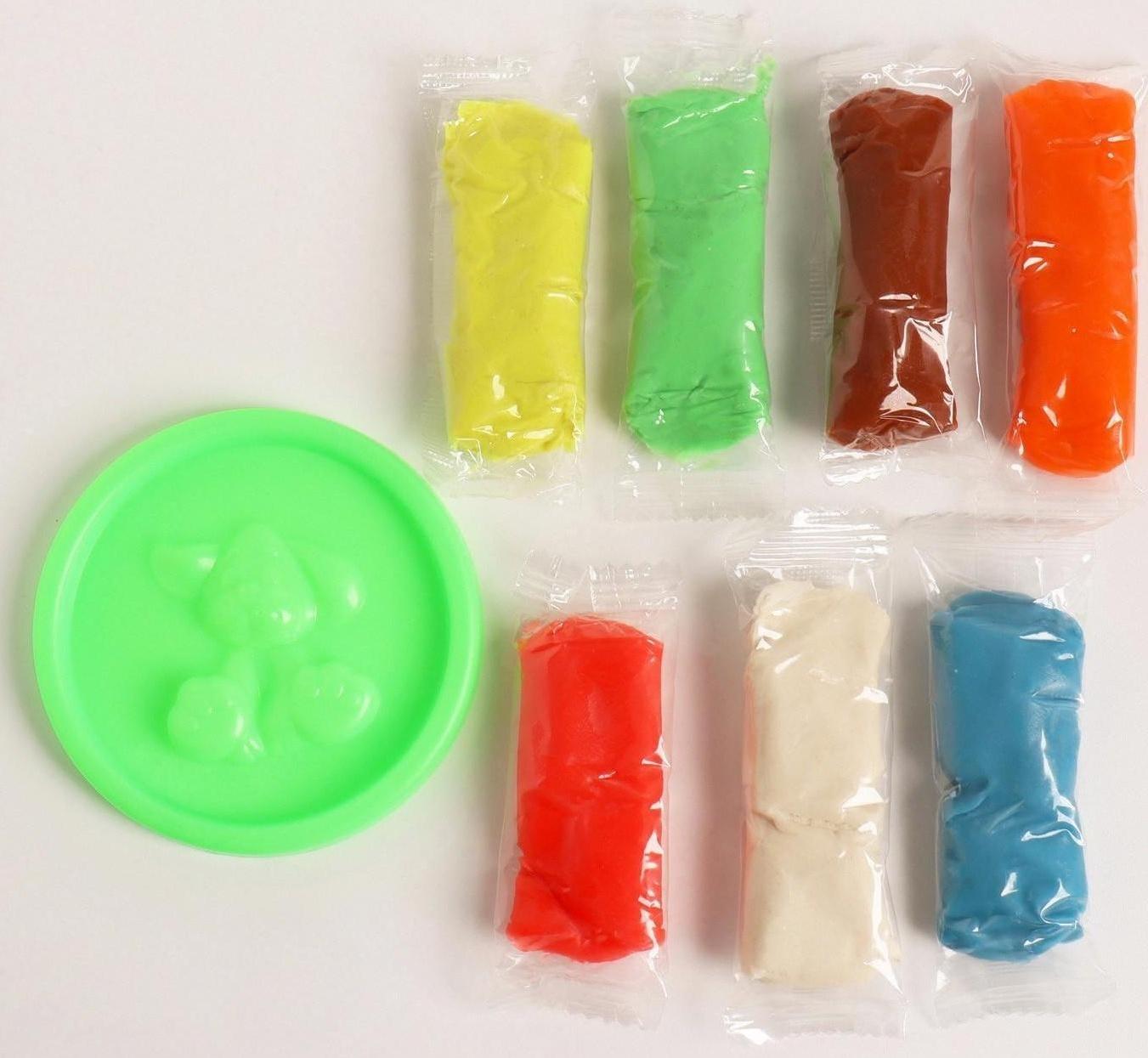 Тесто для лепки, 7 цветов 15 г в ведёрке