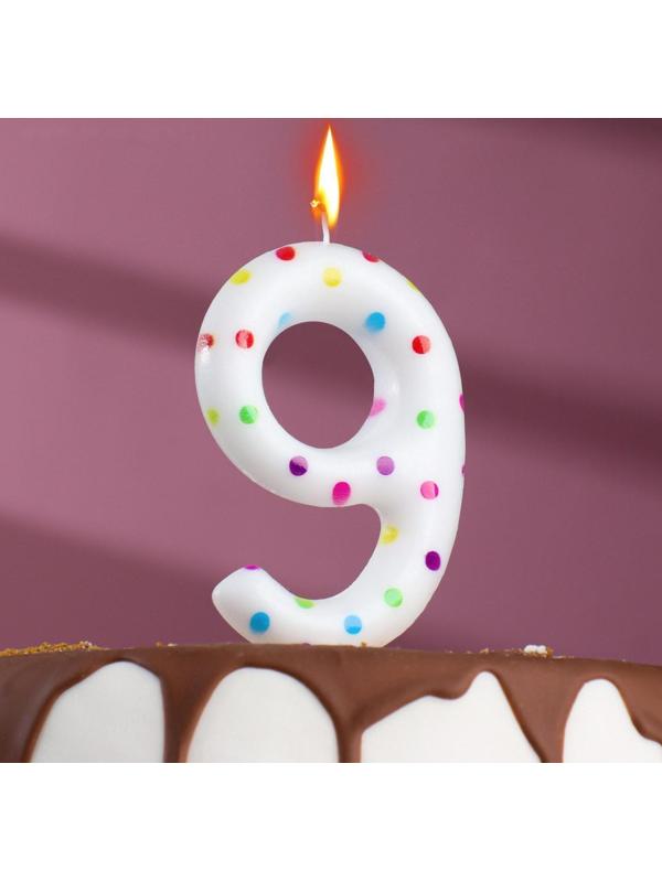 Свеча в торт на день рождения «Конфетти», цифра 