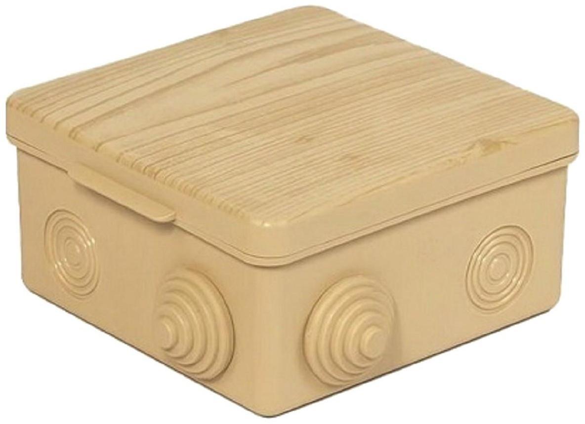 Коробка распределительная TUNDRA, 80х80х50 мм, IP54, для открыт. установки, цвет сосна