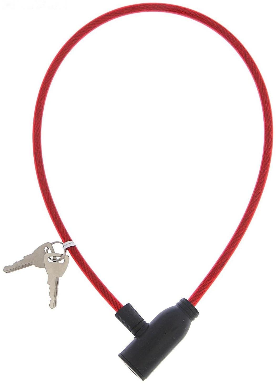 Замок навесной велосипедный, 600 мм, d=6 мм, английский ключ, микс