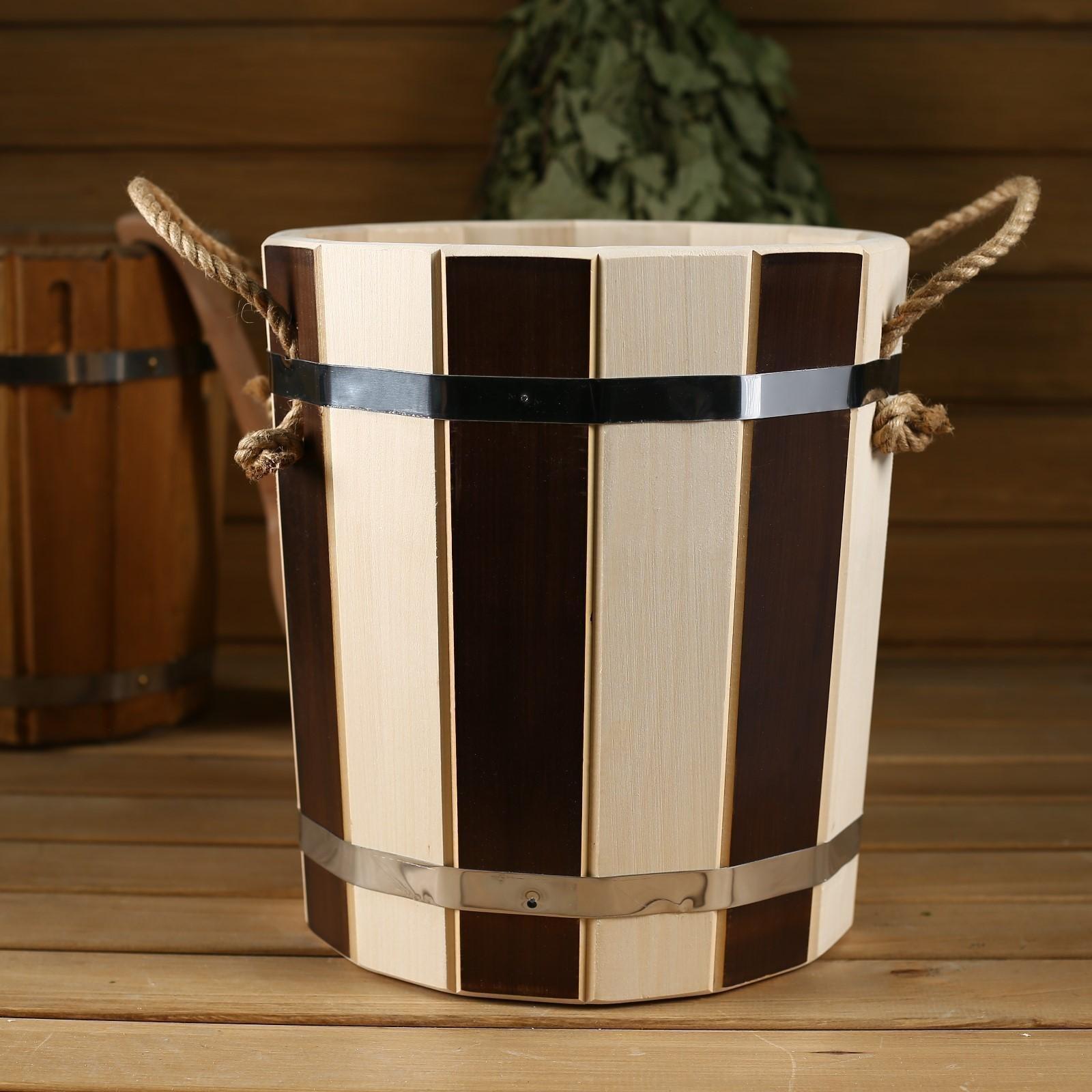 Запарник из липы, 12л, нержавеющая вставка, 