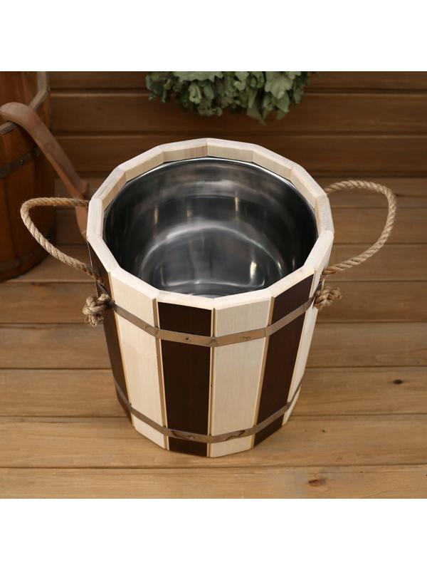 Запарник из липы, 12л, нержавеющая вставка, 
