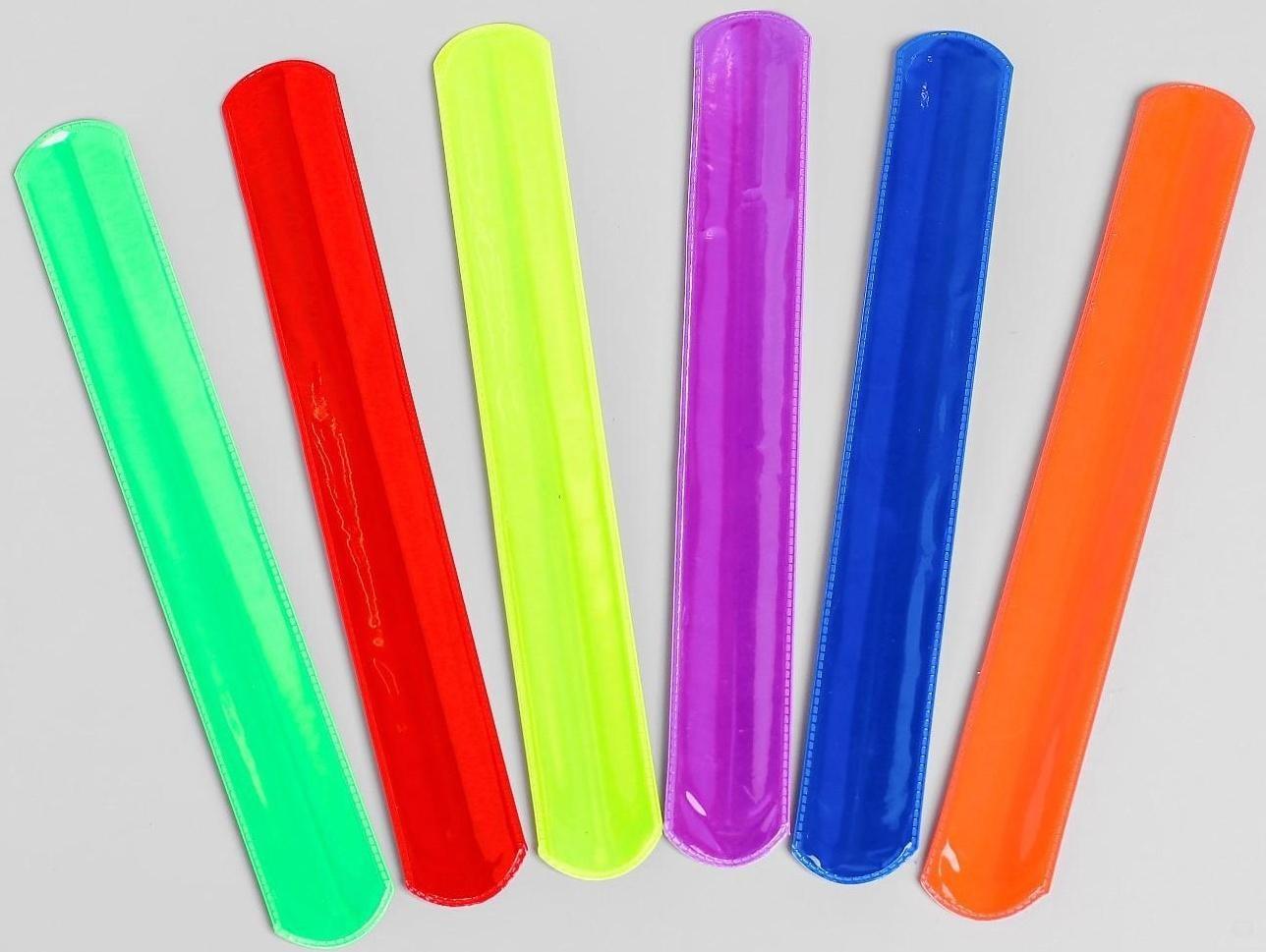 Браслет светоотражающий, 22 см, цвета МИКС