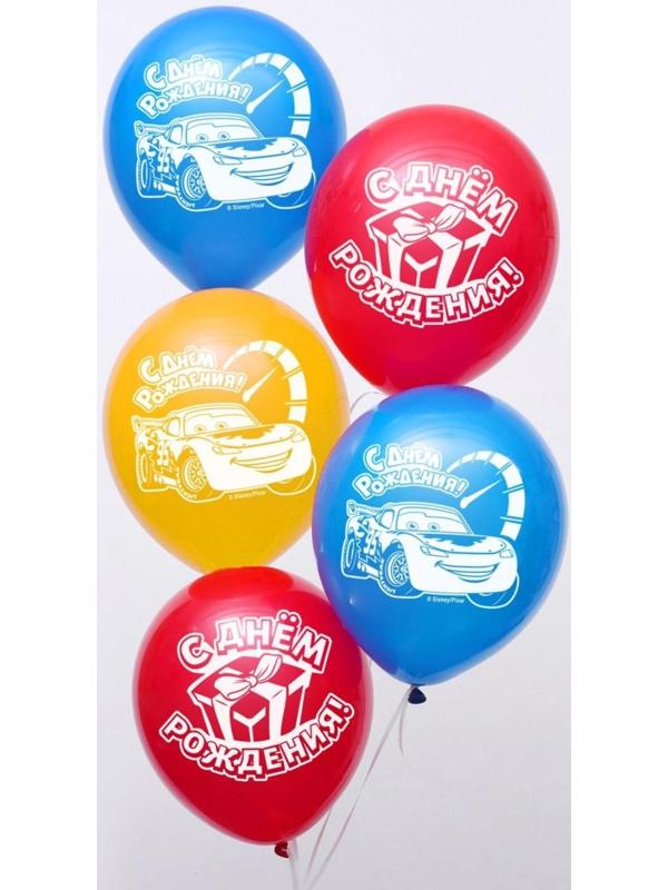 Воздушные шары «С Днем Рождения», Тачки, 5 шт., 12