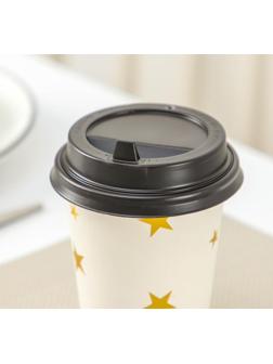 Крышка на стакан одноразовая с носиком, d=8 см, цвет тёмно-коричневый / 1000 шт.