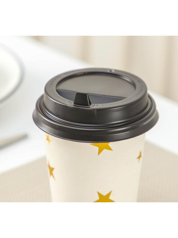 Крышка на стакан одноразовая с носиком, d=8 см, цвет тёмно-коричневый / 1000 шт.