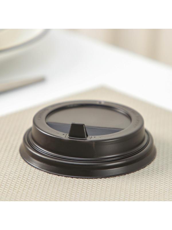 Крышка на стакан одноразовая с носиком, d=8 см, цвет тёмно-коричневый / 1000 шт.