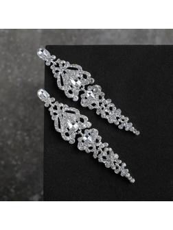 Серьги висячие со стразами 