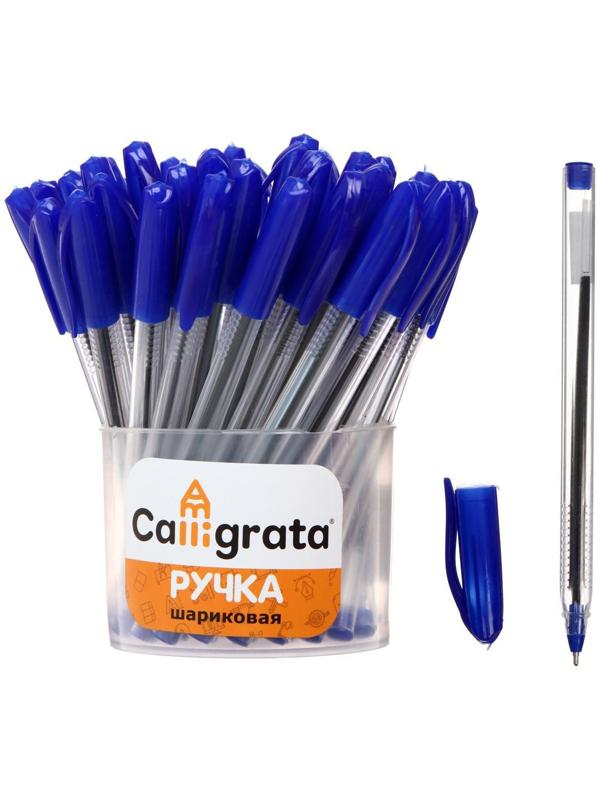 Ручка шариковая 1,0 мм, стержень синий, корпус треугольный прозрачный,масляные чернила (штрихкод на шт)