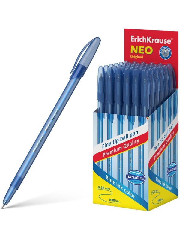 Ручка шариковая ErichKrause Neo Original, игольчатый узел 0,7 мм, чернила синие
