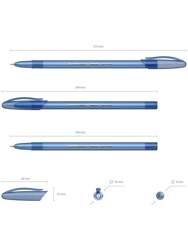 Ручка шариковая ErichKrause Neo Original, игольчатый узел 0,7 мм, чернила синие