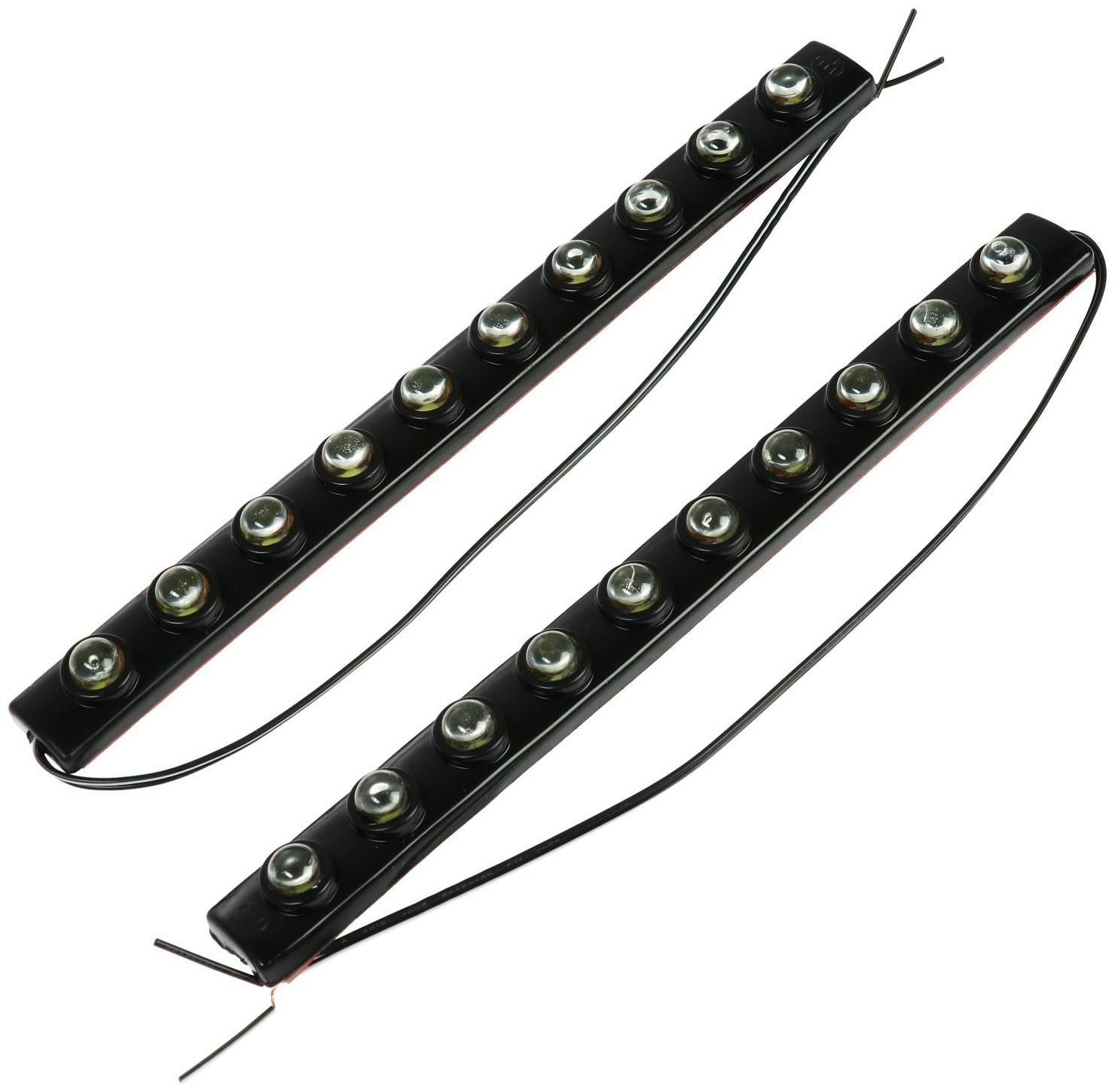 Дневные ходовые огни Skyway 12 В, 10 диодов,  210 х 18 х 4 мм, набор 2 шт, S08501014