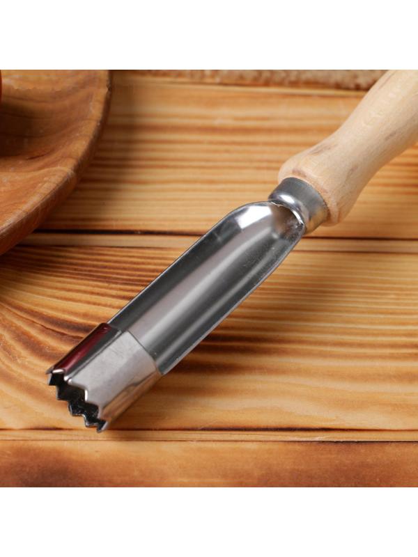 Нож для сердцевины яблока с деревянной ручкой