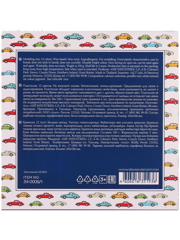 Пластилин мягкий (восковой) 12 цветов 250 г, Happycolor, микс из 4 видов