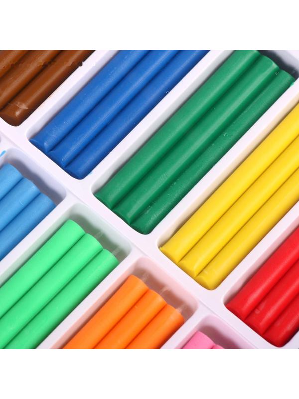 Пластилин мягкий (восковой) 12 цветов 250 г, Happycolor, микс из 4 видов