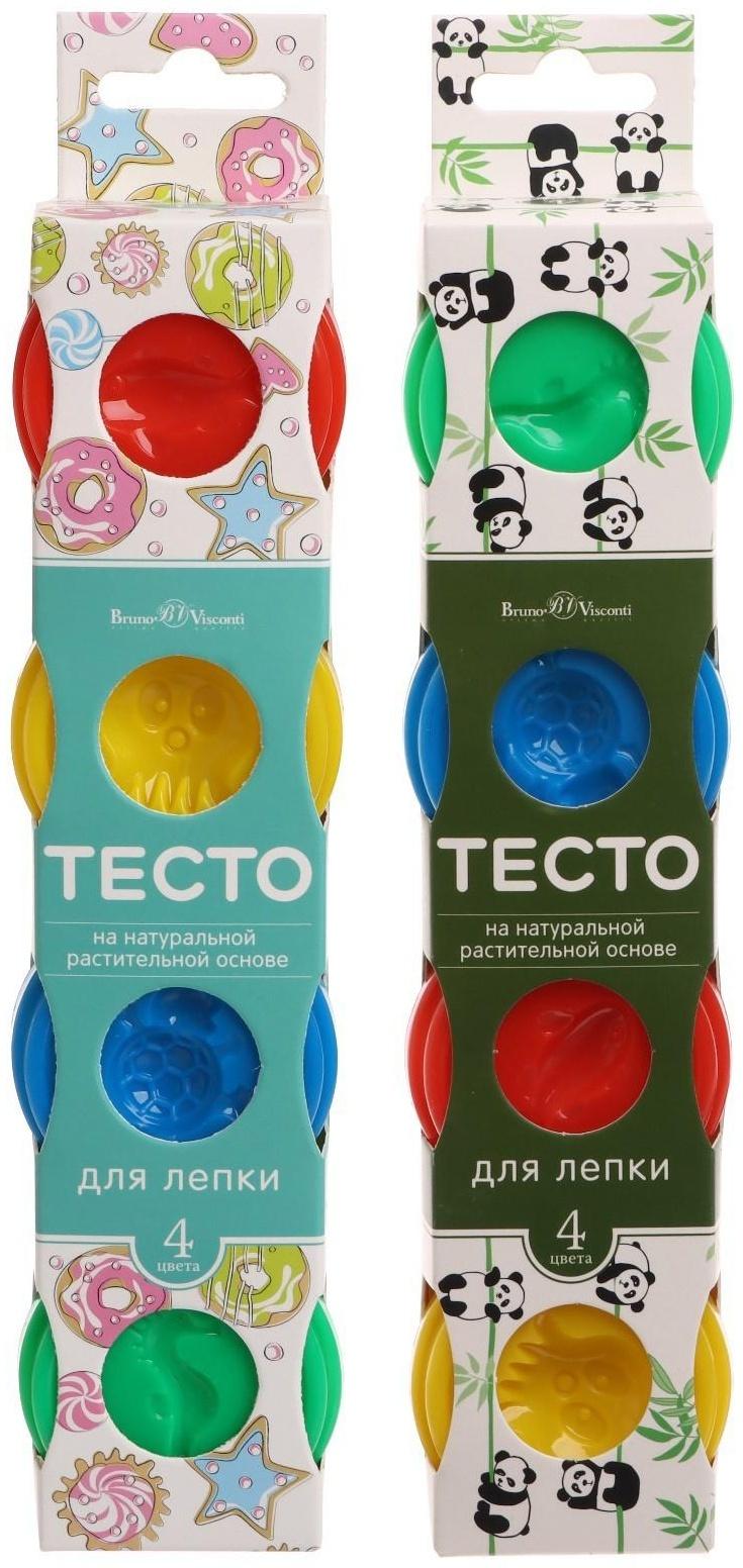 Пластилин на растительной основе набор 4 цвета, 80 г, Happycolor, микс