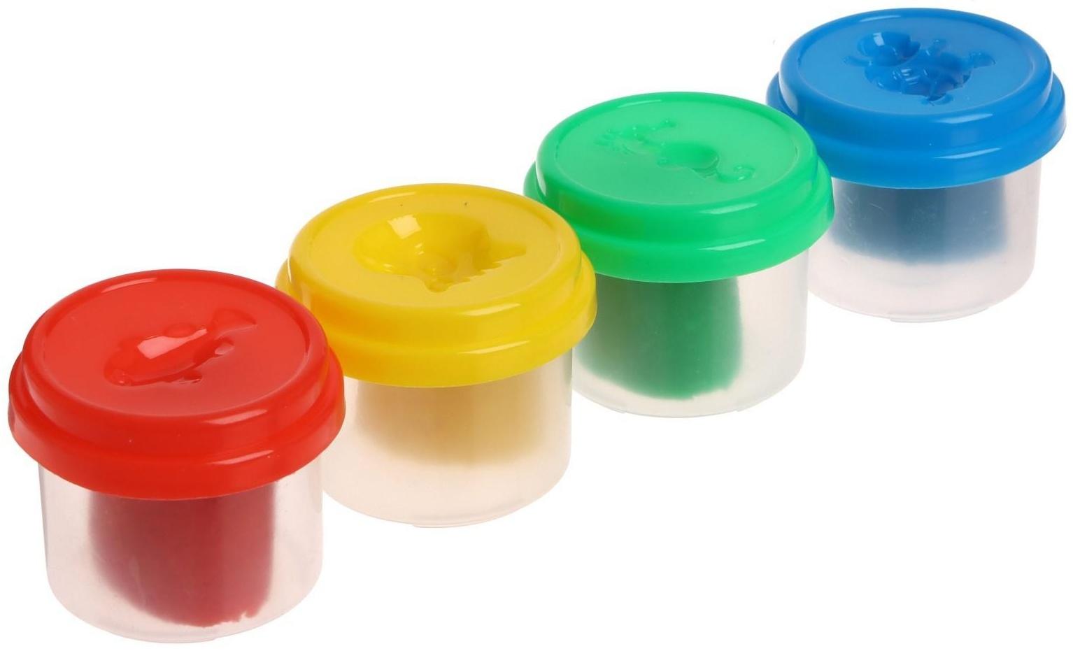 Пластилин на растительной основе набор 4 цвета, 80 г, Happycolor, микс