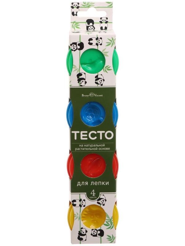 Пластилин на растительной основе набор 4 цвета, 80 г, Happycolor, микс