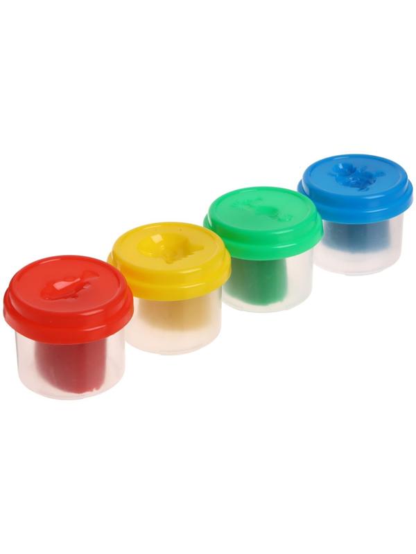 Пластилин на растительной основе набор 4 цвета, 80 г, Happycolor, микс