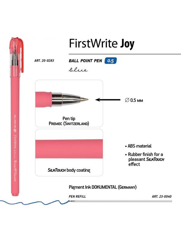 Ручка шариковая Firstwrite Joy, узел 0.5 мм, синие чернила, матовый корпус Silk Touch, МИКС