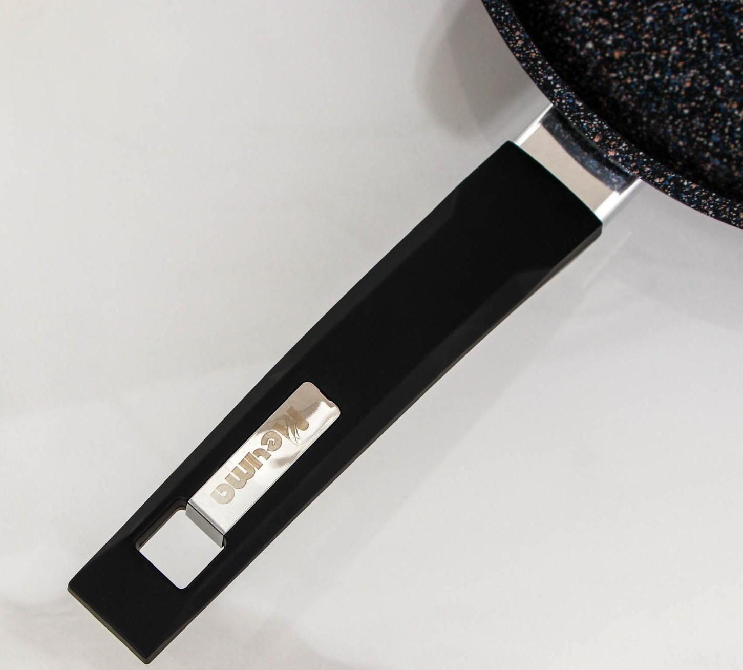 Сковорода «Гранит Star», d=24 см, стеклянная крышка, антипригарное покрытие, цвет чёрный