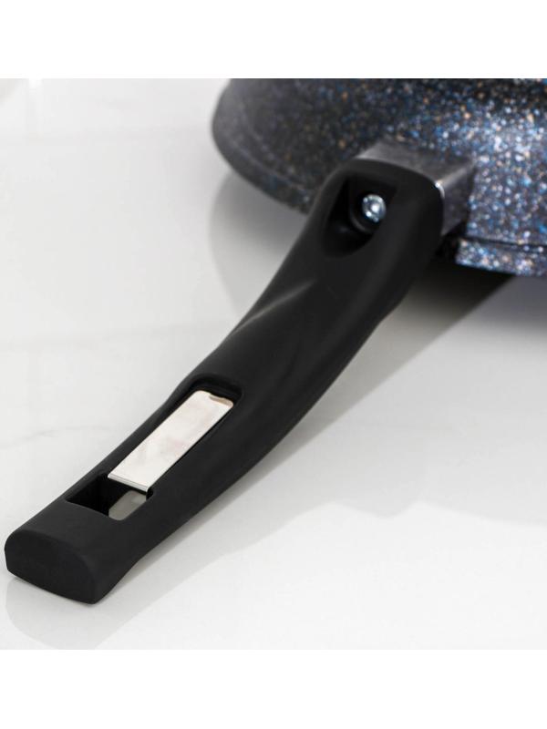 Сковорода «Гранит Star», d=24 см, стеклянная крышка, антипригарное покрытие, цвет чёрный