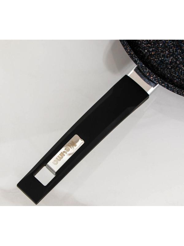 Сковорода «Гранит Star», d=24 см, стеклянная крышка, антипригарное покрытие, цвет чёрный