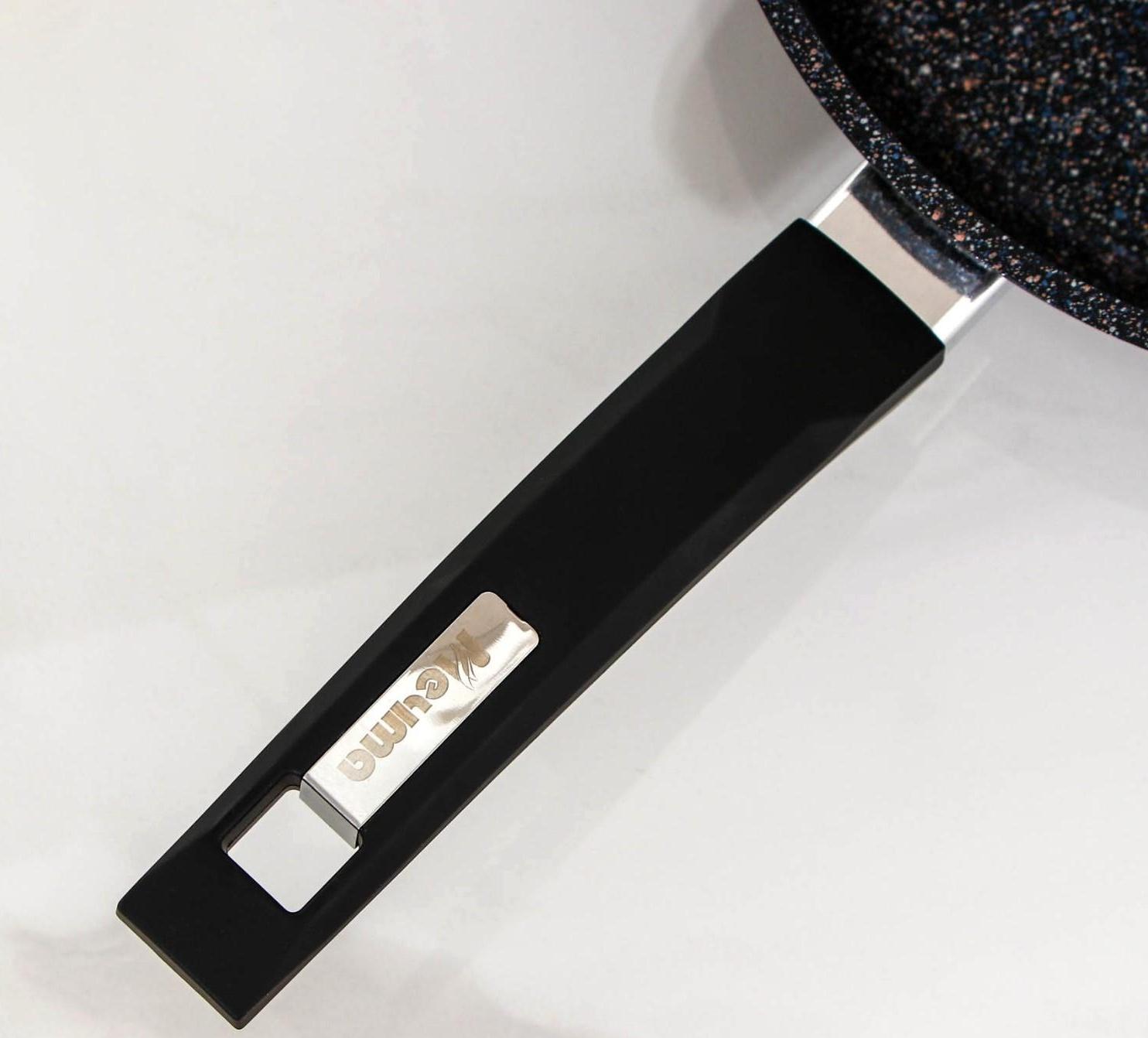 Сковорода «Гранит Star», d=22 см, стеклянная крышка, антипригарное покрытие, цвет серый