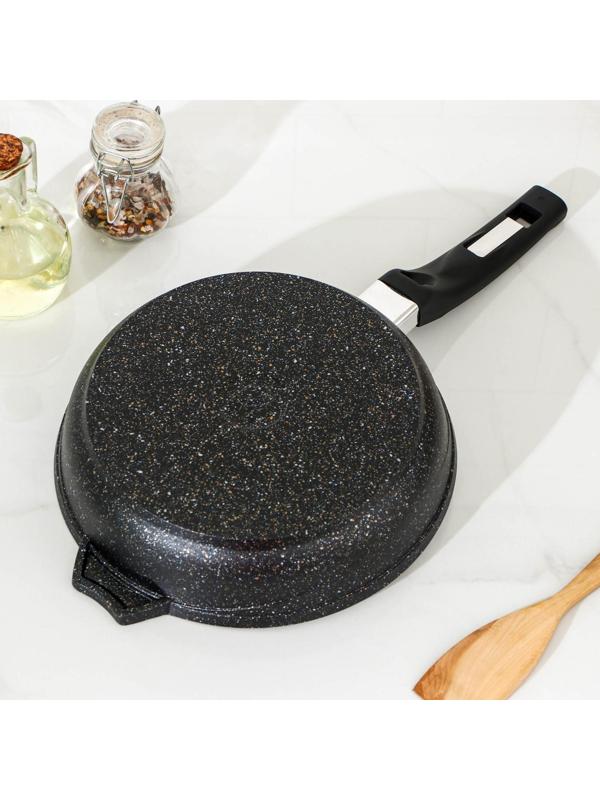 Сковорода «Гранит Star», d=22 см, стеклянная крышка, антипригарное покрытие, цвет серый
