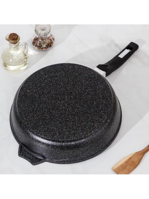 Сковорода «Гранит Star», d=28 см, пластиковая ручка, антипригарное покрытие, цвет чёрный