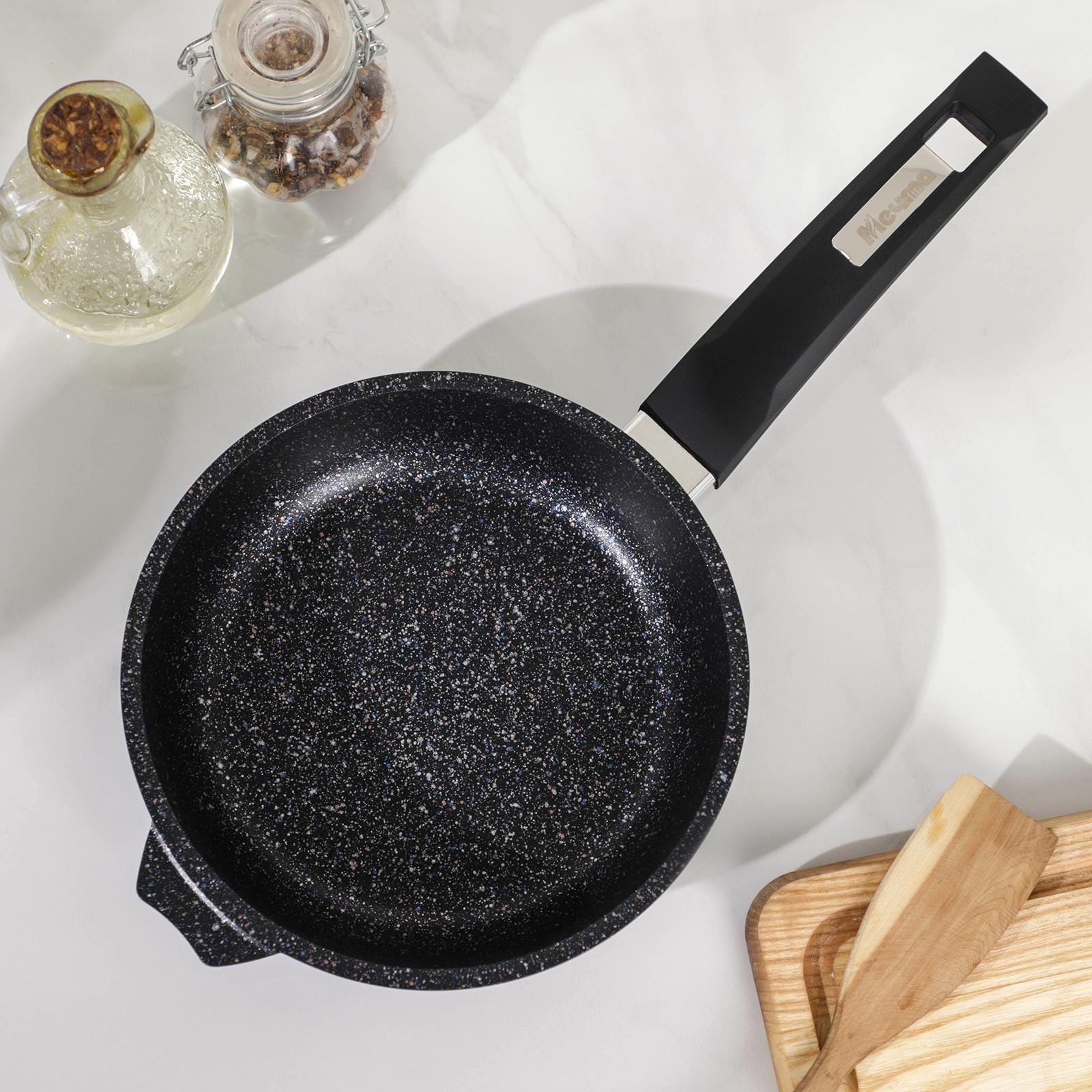 Сковорода «Гранит Star», d=18 см, пластиковая ручка, антипригарное покрытие, цвет чёрный