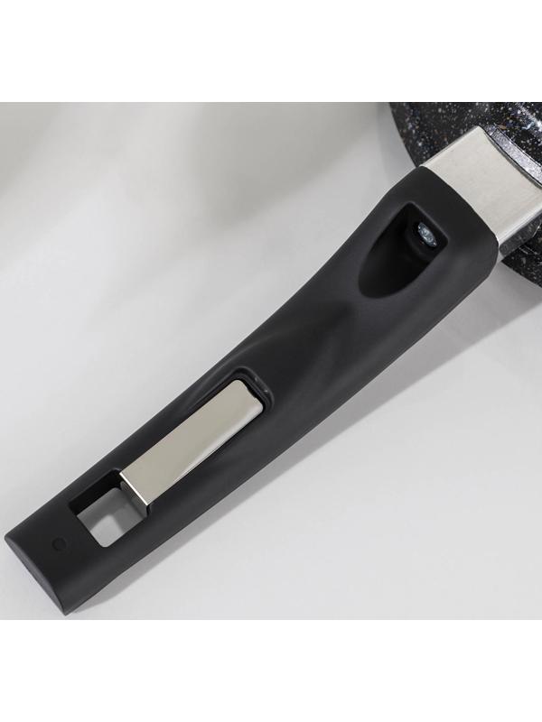 Сковорода «Гранит Star», d=18 см, пластиковая ручка, антипригарное покрытие, цвет чёрный