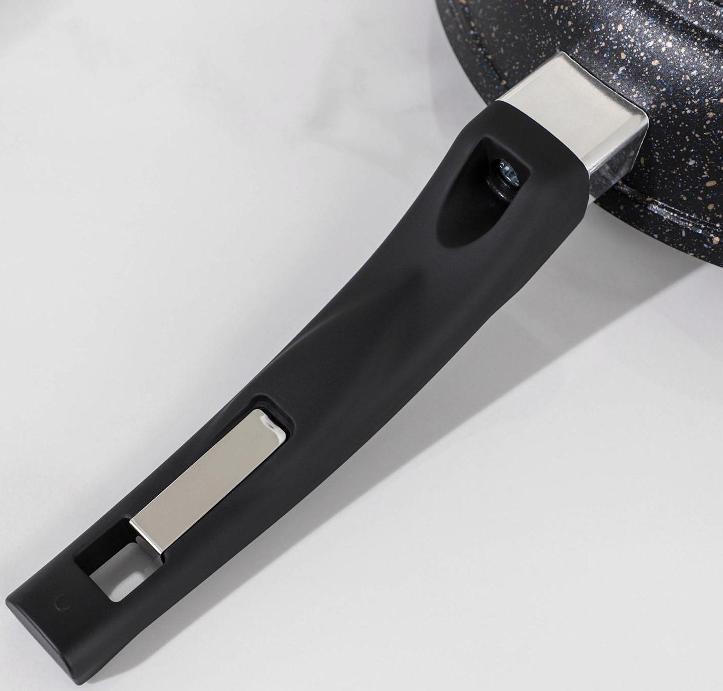 Сковорода «Гранит Star», d=24 см, пластиковая ручка, антипригарное покрытие, цвет чёрный