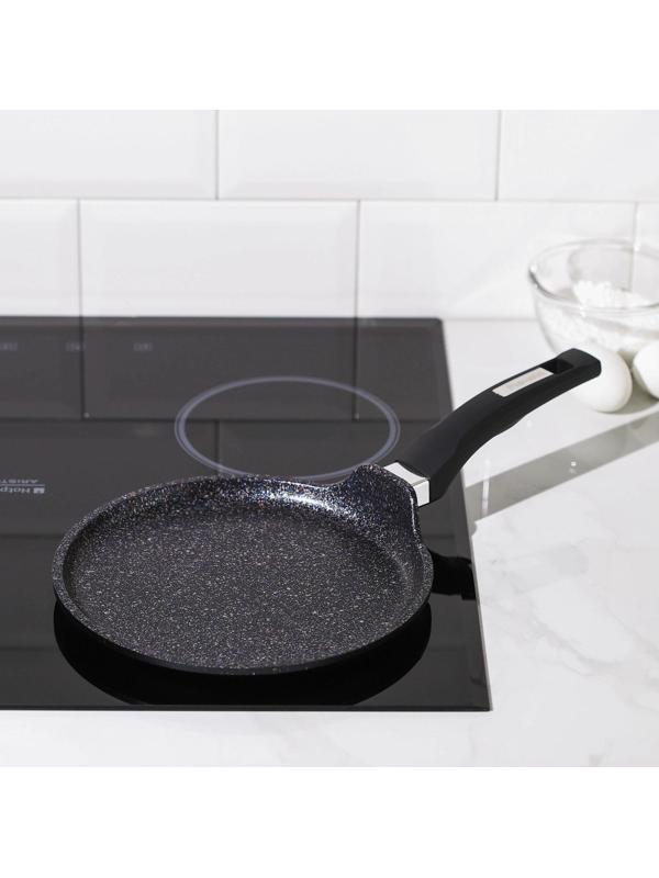 Сковорода блинная «Гранит Star», d=22 см, пластиковая ручка, антипригарное покрытие, цвет чёрный